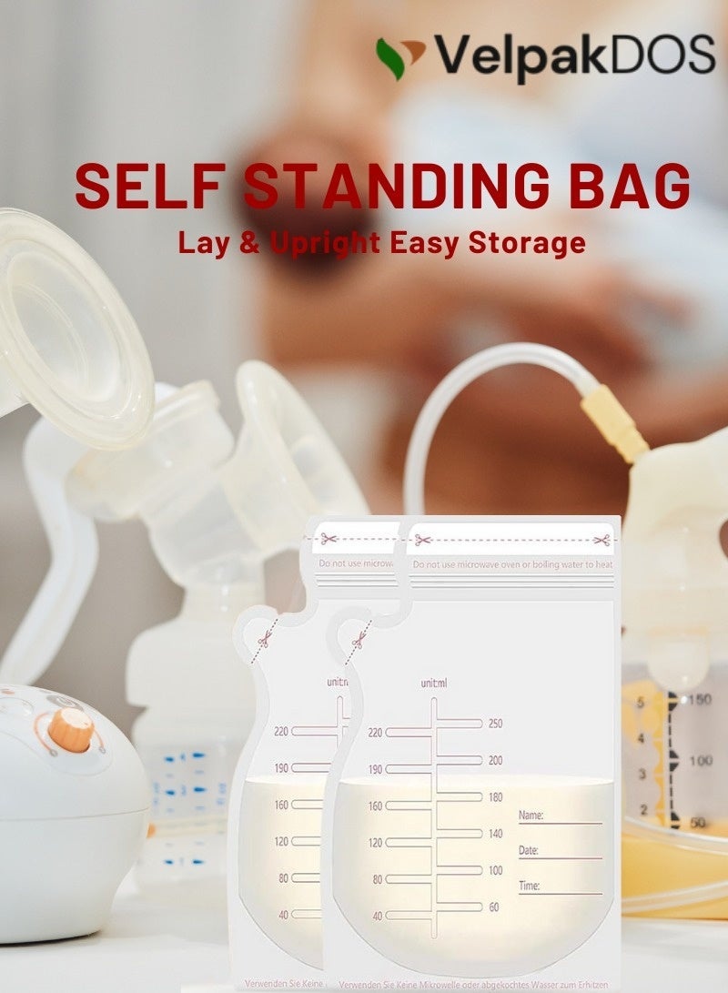 فيلباكدوس أكياس تخزين حليب الأم، 60 كيسًا، سعة 250 مل، أكياس تجميد حليب الأم، مانعة للتسرب، مزودة بسحاب مزدوج، خالية من مادة BPA، معقمة مسبقًا، أكياس تخزين حليب الأم للاستخدام مرة واحدة، أكياس قائمة لشفط حليب الأم، مستلزمات تغذية الأطفال حديثي الولادة - Image 4